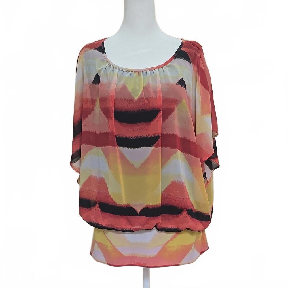 XL Multicolor Batwing Top